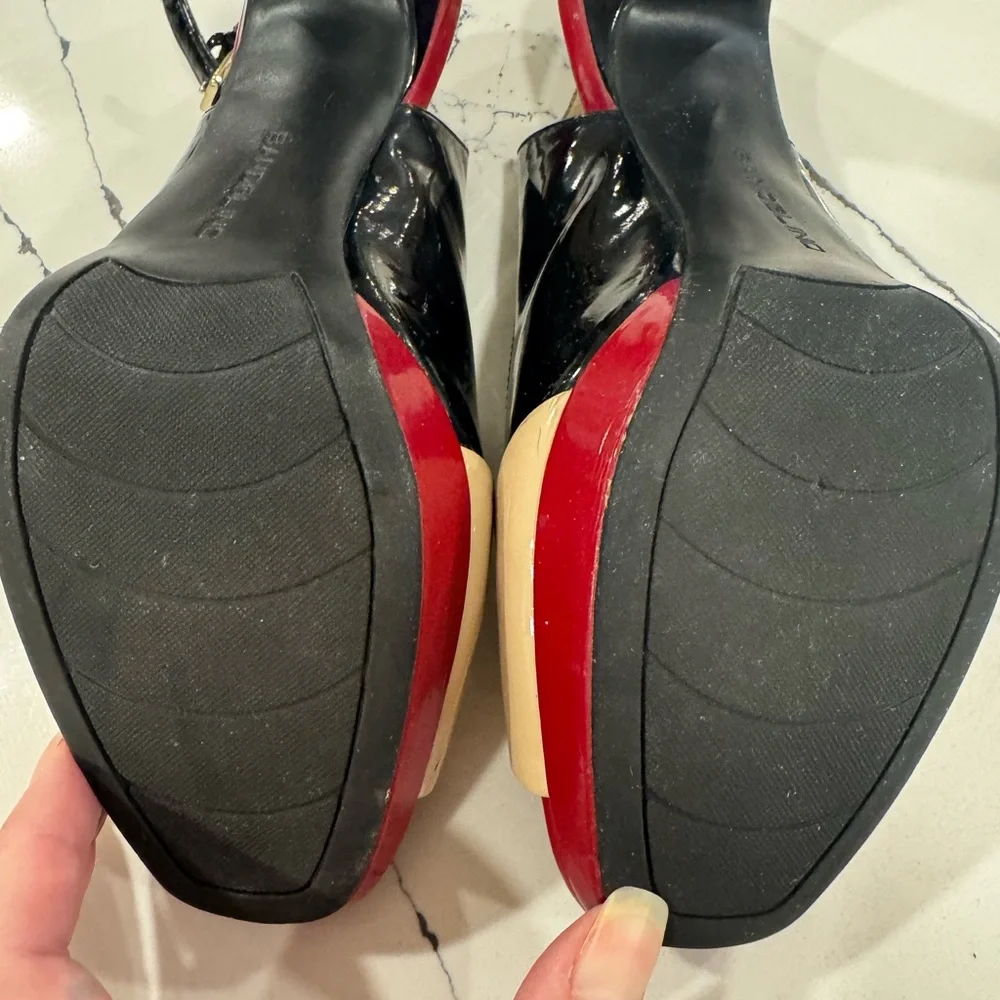 Bandolino Black, Red, and Cream Slingback Heels women’s size 8 - Picture 6 of 15